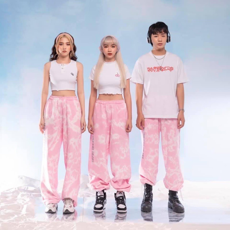 Quần SWEATPANTS Gumfresh_club tie dye | Quần jogger loang màu ống rộng có dây rút