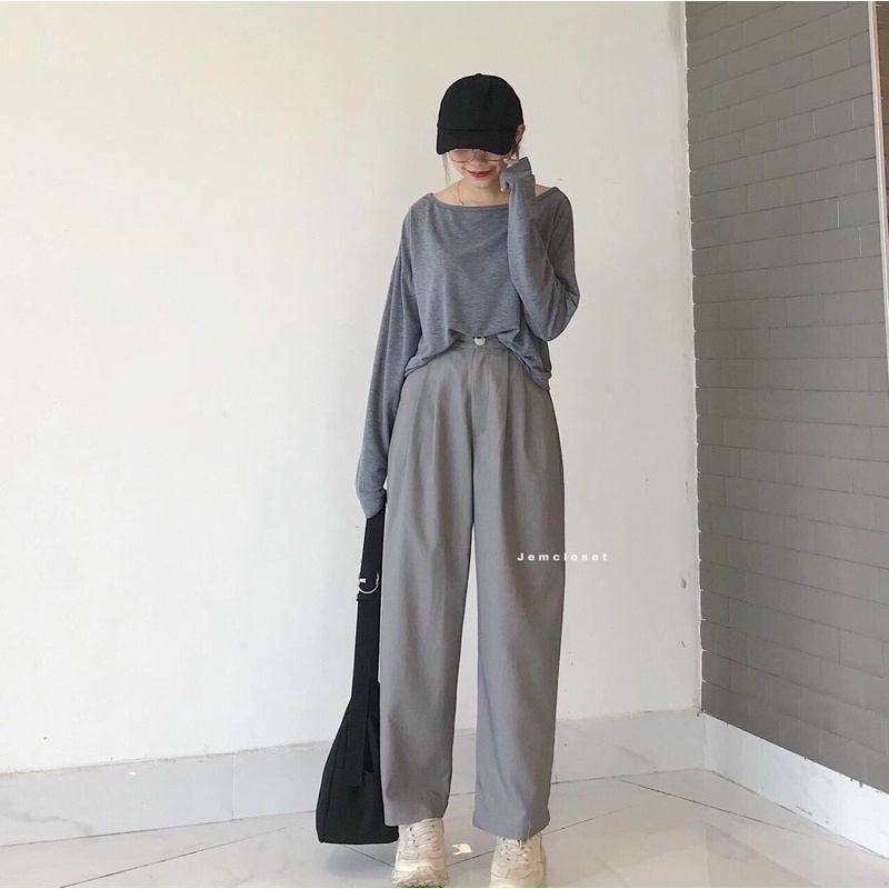 Quần Baggy suông Chiply Âu Lưng Siêu Cao Ms 99 Tcshopjeans