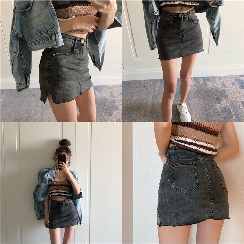 Chân váy chữ a jeans nữ mini Emilyshop