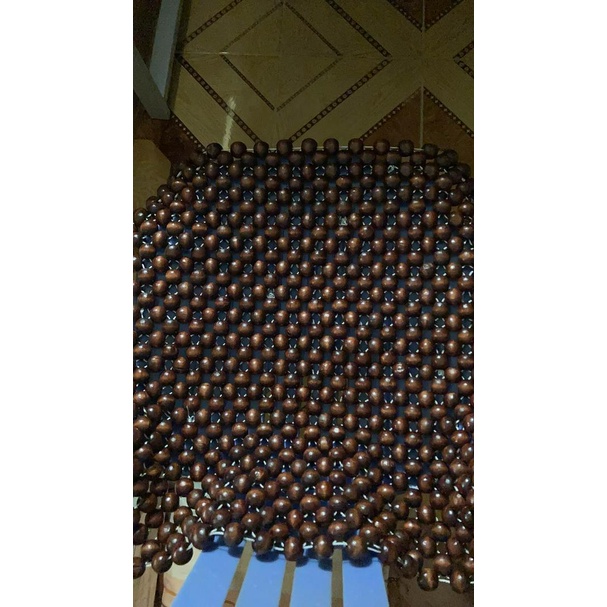Miếng Đệm Lót Ghế Hạt Gỗ 45cm Làm Từ Gỗ Màu tối