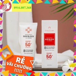 Kem chống nắng l'eau claire 60ml hàn quốc|dual effect sun block cc cream