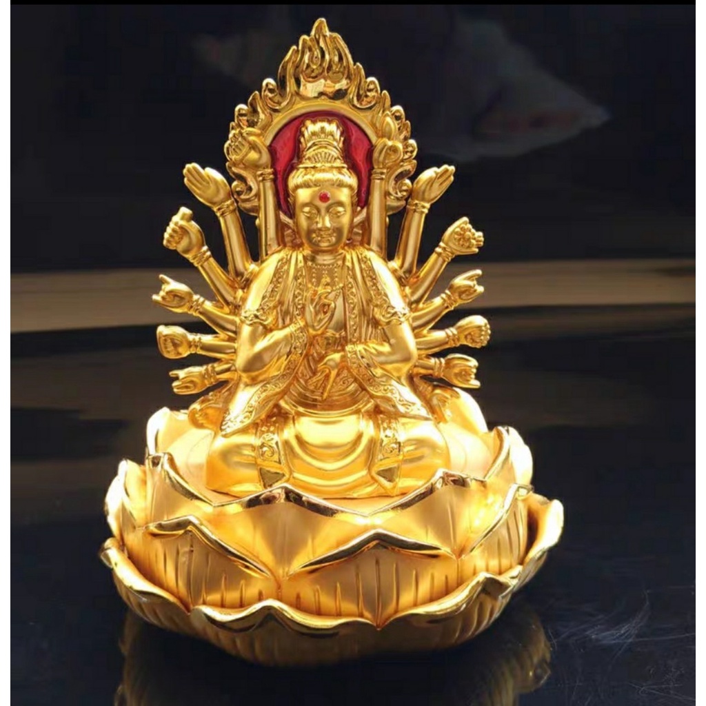 Tượng Phật Bà Quan Âm Nghìn Tay Đài Sen Đặt Taplo Ô Tô