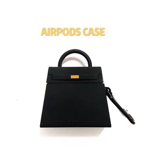 Vỏ Bảo Vệ Hộp Đựng Tai Nghe Airpod Hình Túi Hermes Kèm Móc Khóa
