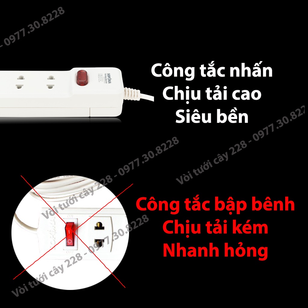 [Loại xịn] Ổ điện kéo dài 4 - 6 ổ cắm dây 4,5 mét cao cấp siêu bền Sopoka