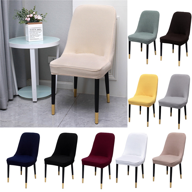 Solid Jacquard Chair Covers Elastic Spandex Sloping Chair slipcover Wedding Dining Stretch Seat Covers