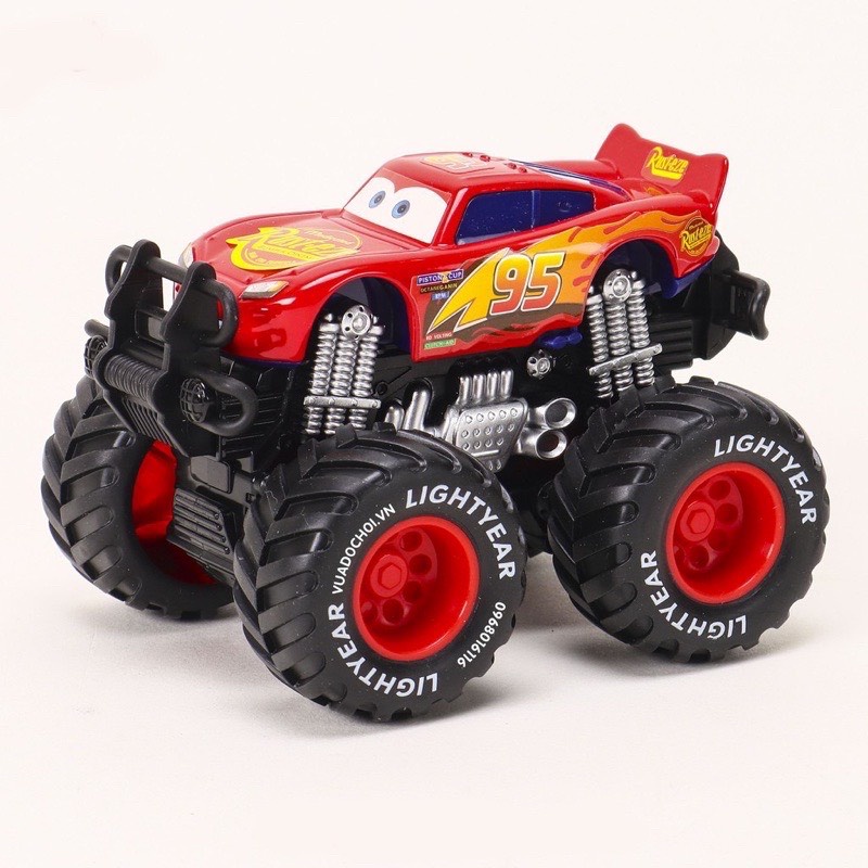 Combo 4 xe đồ chơi Monster Truck bánh to chất liệu sắt mẫu đẹp dành cho bé