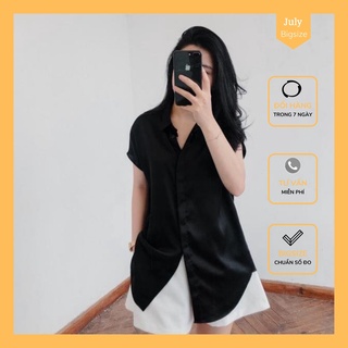 BIG SIZE - Áo sơ mi lụa dáng dài (58kg - 98kg)