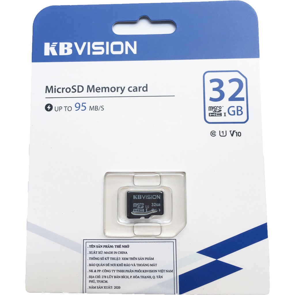 Thẻ nhớ KBVISION 32G tốc độ Ghi/Đọc cao 95mb/s Chuyên Dụng Cho Camera không dây - Camera IP wifi - Smartphone | BigBuy360 - bigbuy360.vn