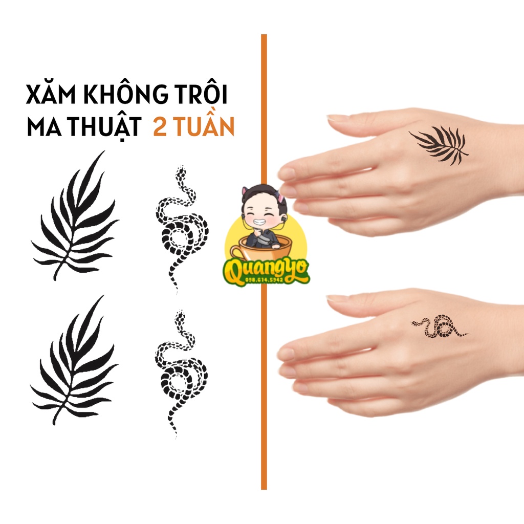 [TIKTOK TATTOO] Hình xăm con rắn, 100% chống nước 15 ngày như thật, Hình xăm ma thuật, Xăm giống Inkaholic