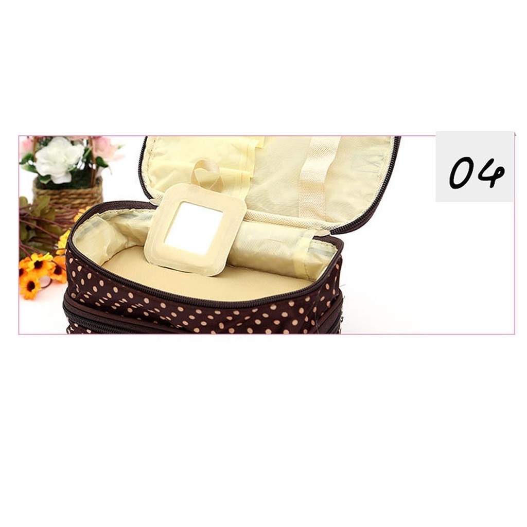 Túi Đựng Mỹ Phẩm Du Lịch Chấm Bi Thời Trang