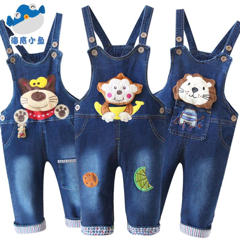 Quần yếm Denim dáng rộng thời trang mùa xuân cho bé