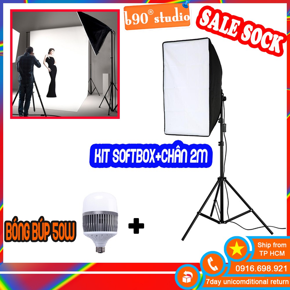 GIÁ SỈ  BỘ SOFT-BOX ,ĐÈN BÚP NHÔM 50W,CHÂN ĐỨNG 2M STUDIO, LIVE STREAM,CHỤP HÌNH QUAY PHIM