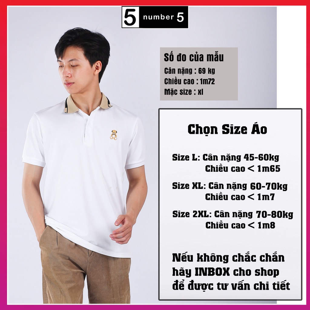 Áo Polo Nam Ngắn Tay Thêu Gấu Chất Liệu Cotton Mát Mịn [APG]