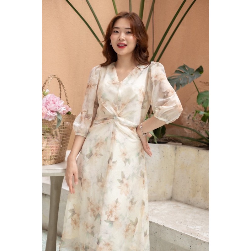 DELIA DRESS - Váy hoa xoắn eo tiểu thư | BigBuy360 - bigbuy360.vn