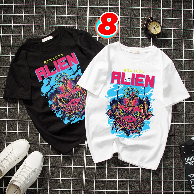 Áo thun Unisex tay ngắn in 3d chi tiết  - vải cotton Tay lỡ form rộng oversize streetwear