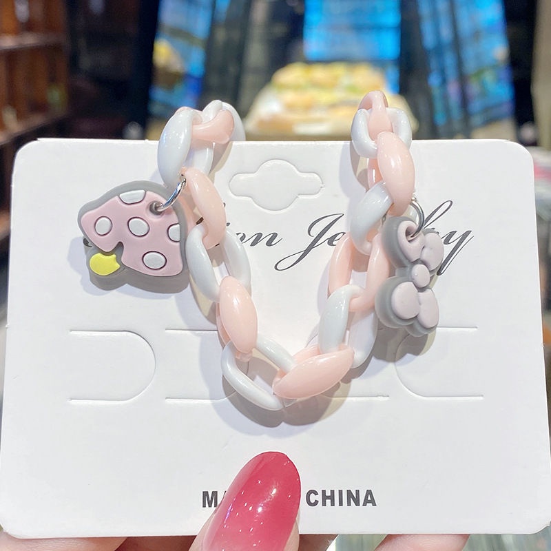 Vòng Tay Nữ May Mắn Chuỗi Acrylic Hai Màu Hoạt Hình Dễ Thương Phụ Kiện Trang Sức VòNg Tay Đôi Bạn Thân