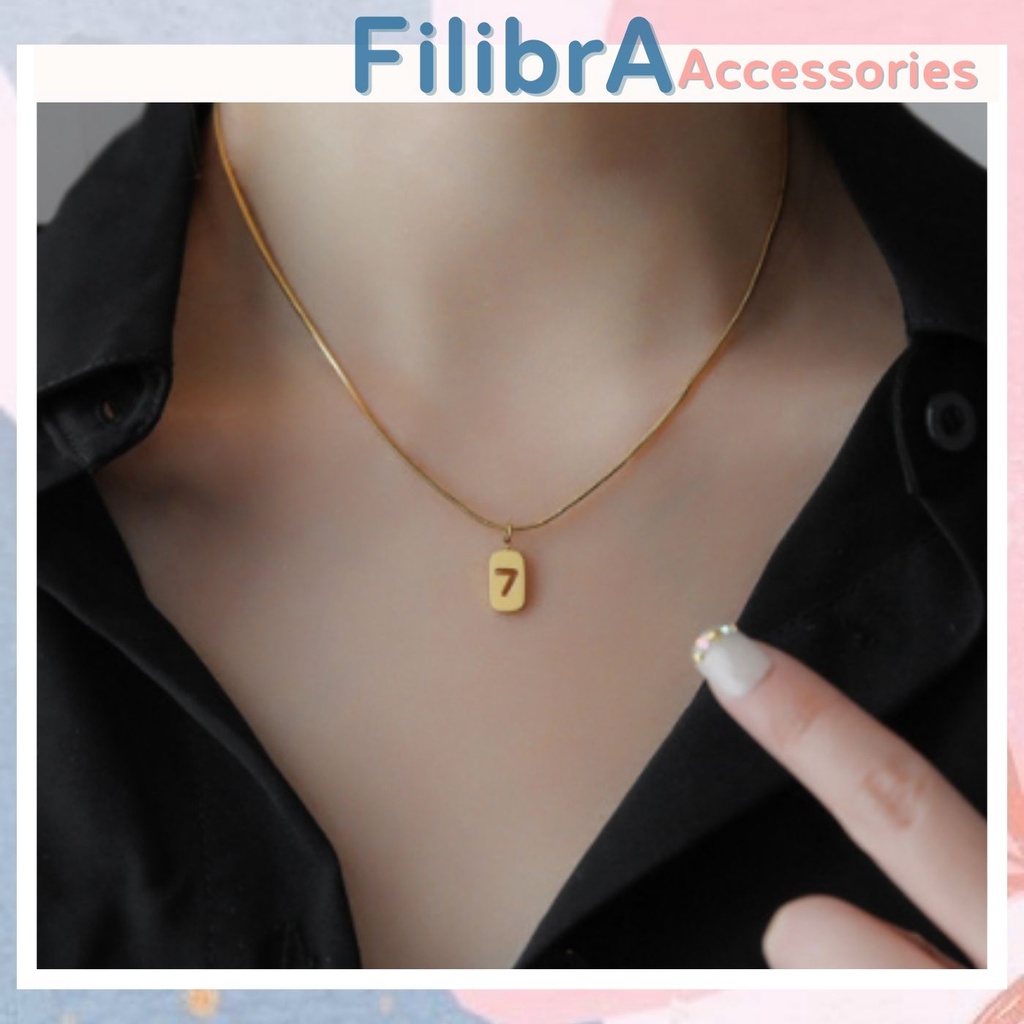 Dây chuyền Titan số 7 may mắn không gỉ, vòng cổ thời trang Filibra DC007