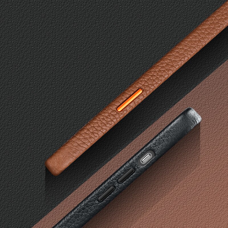 Bao Da Bò Thật Cao Cấp Phong Cách Ý Cho iphone 12 13 pro max 14 plus 15 pro Ốp