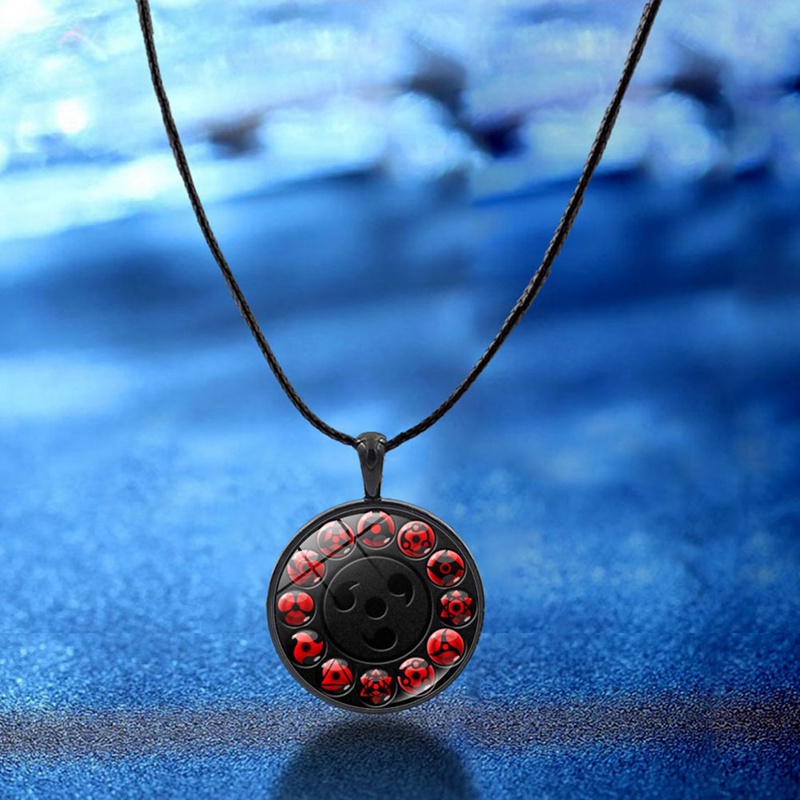 Vòng cổ mặt kính hình mắt Naruto Sharingan phong cách cổ điển sáng tạo