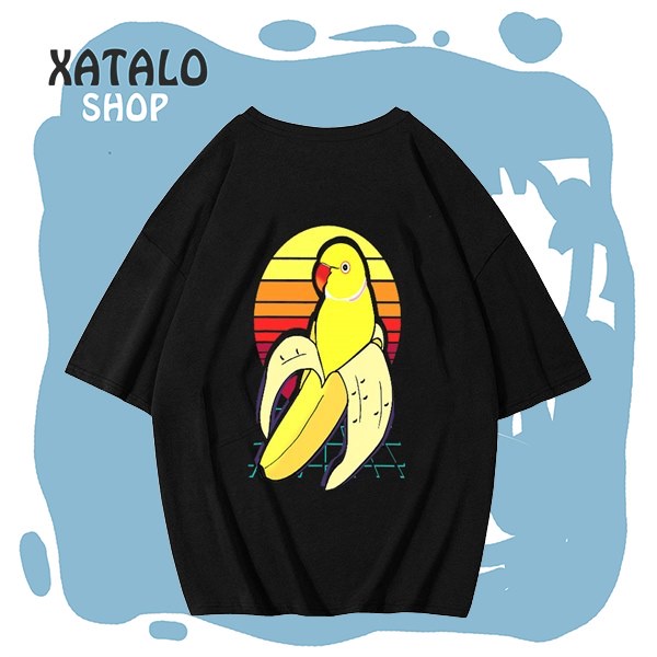 Áo Thun Form Thụng Tay Lỡ Unisex Con Vẹt Nằm Trong Quả Chuối Otaku DEMENEM Giá Tốt VAR20211012