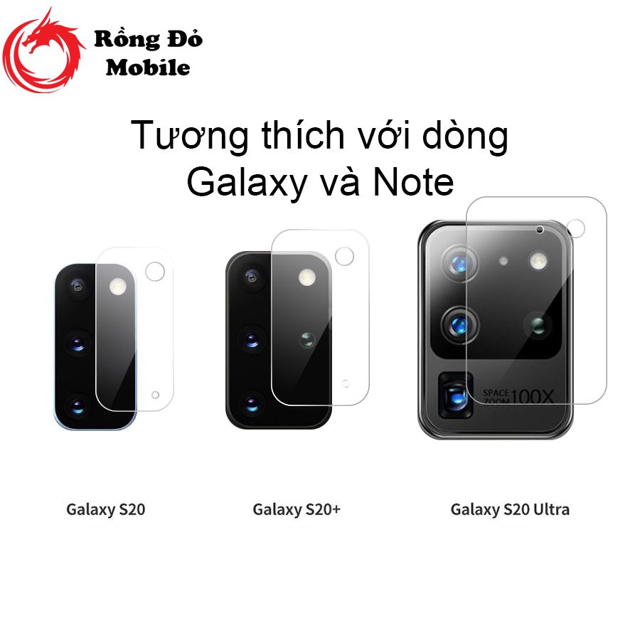 Kính cường lực bảo vệ camera SamSung cho S21 Plus S20 Note 20 Samsung S10 Plus Note 10 Lite S9 - Rồng Đỏ Mobile