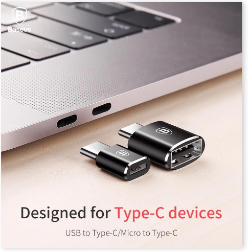 Bộ Chuyển Đổi Sạc Nhanh, Truyền Dữ Liệu 2.4A Baseus Mini USB Female To Type-C Male Adapter Converter