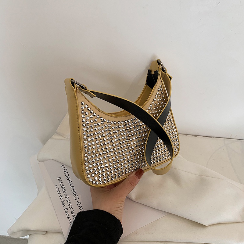 Túi đeo xách tay đính kim cương sáng cổ điển thời trang Hàn Quốc dành cho nữ