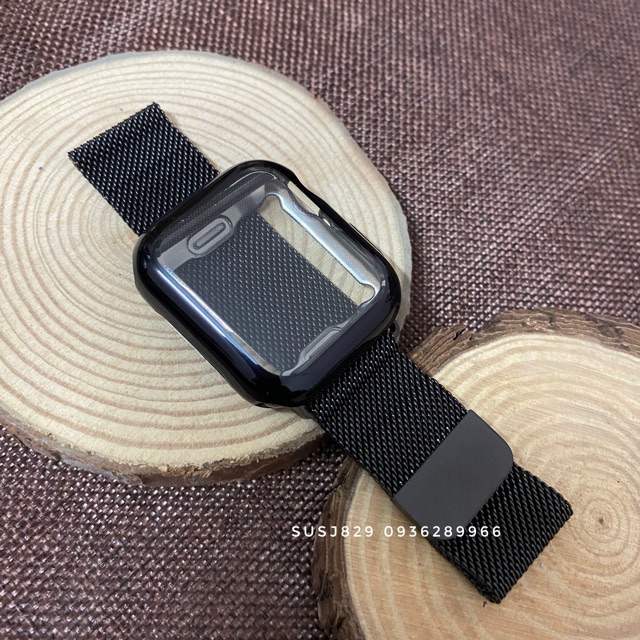 Combo bảo vệ toàn diện apple watch ( dây milan thép không gỉ loại 1+ ốp full màn viền)