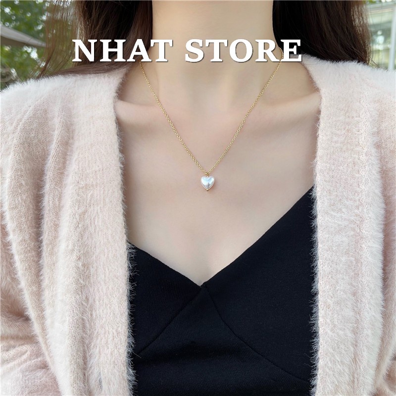 Vòng choker, dây chuyền nữ hình trái tim Nhatstore