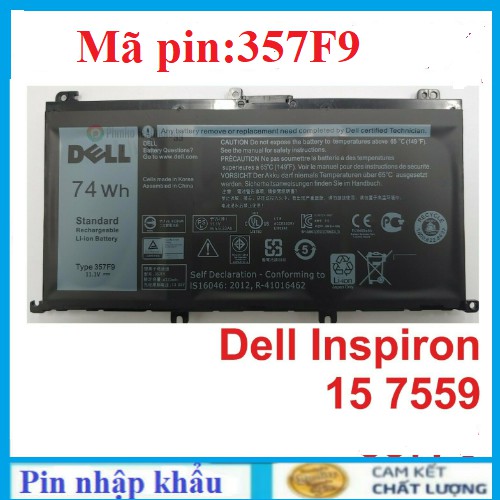 💥Pin Laptop Dell 357F9 Inspiron 15 5577 7566 7567 7559 7557 - Pin ZIN 0GFJ6, 71JF4 -Bảo hành 6 tháng Đổi Mới