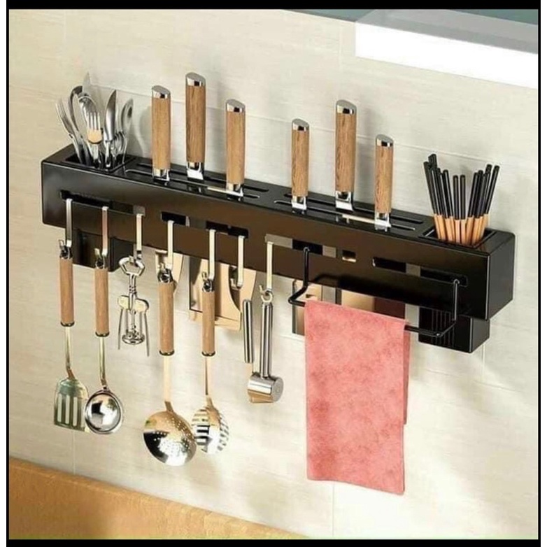 Gía treo đồ nhà bếp ,giá cài dao muỗng inox không gi gắn tưởng đa năng