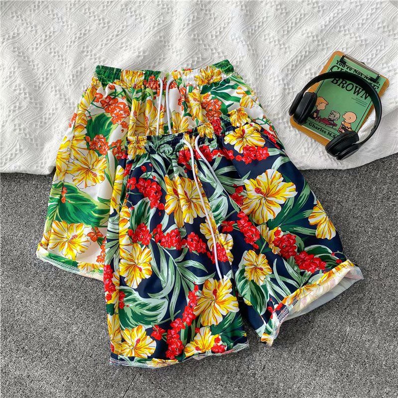 Quần Short Đi Biển Nhanh Khô Phong Cách Hawaii Cho Nam Và Nữ