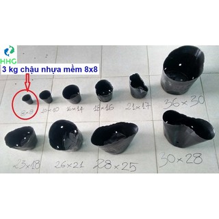3kg chậu nhựa mềm ươm cây 8x8 , 3kg = khoảng 3345 chậu 8x8