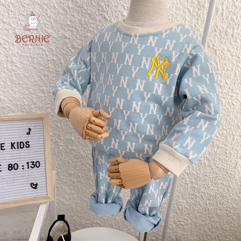 Bộ da cá dài tay cao cấp NY cho bé trai bé gái mặc thu đông cực cá tính