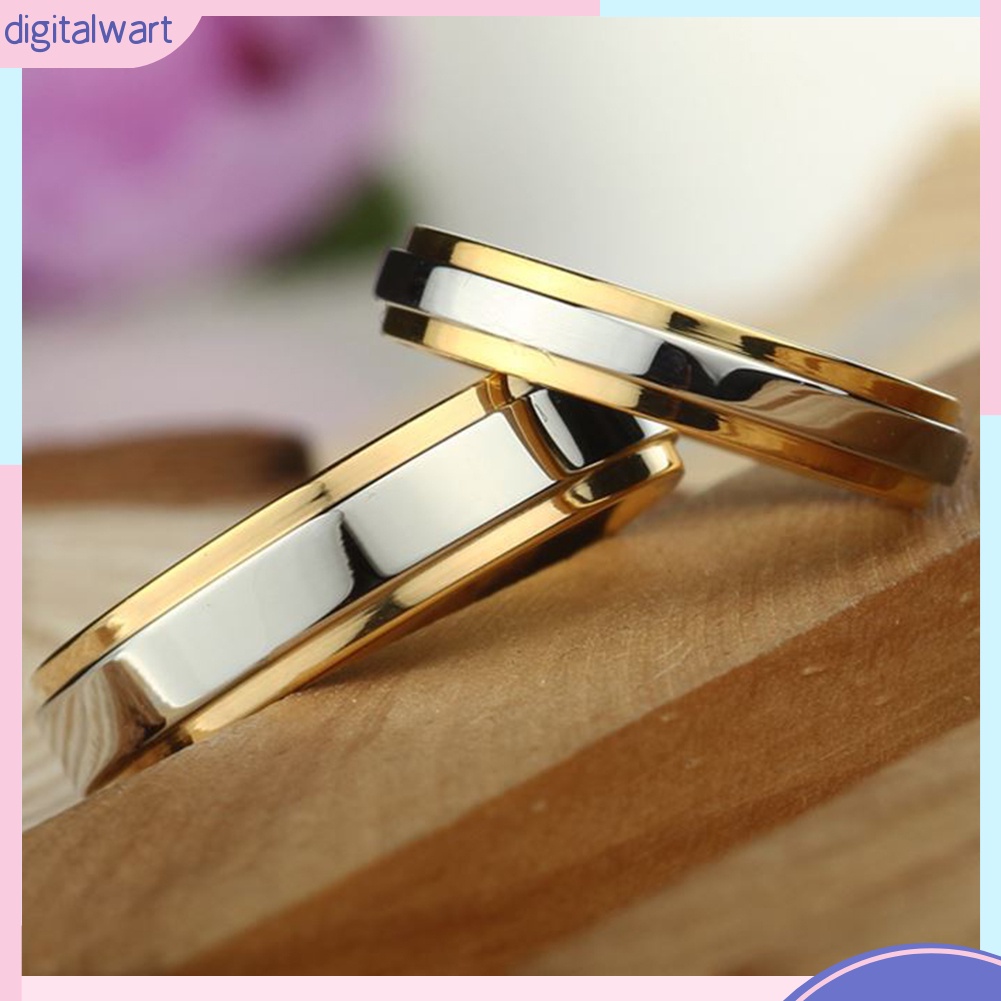 Nhẫn thép titan kiểu dáng đơn giản, thời trang cho nam/nữ