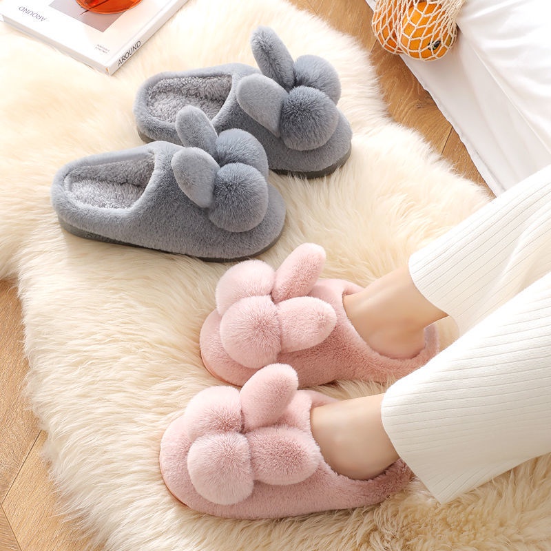 Dép lông đi trong nhà giữ ấm mùa đông chống trượt dễ thương cho nữ