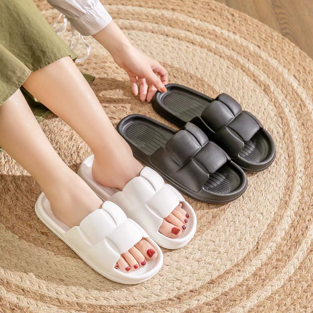 Dép nữ bánh mì CHAO thời trang Ullzang, dép lê bánh mì cute đế cao 3cm siêu êm chân SUNI