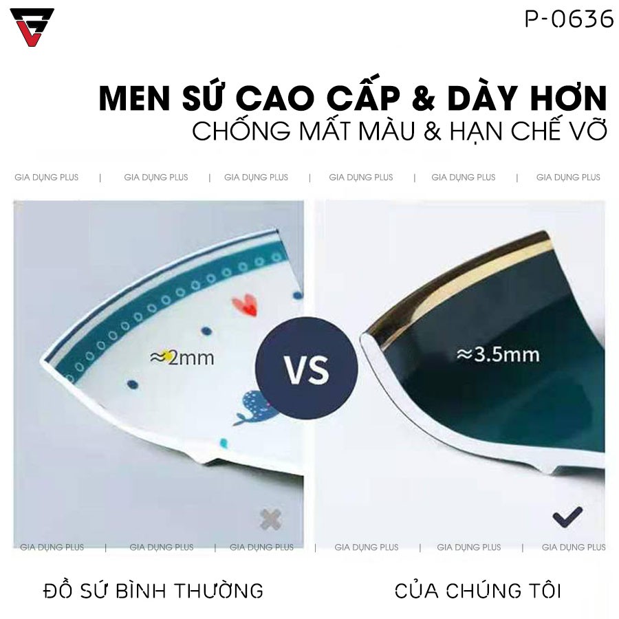 Bộ đồ ăn kèm hộp quà màu hồng vân đá cao cấp, viền vàng phong cách Bắc Âu