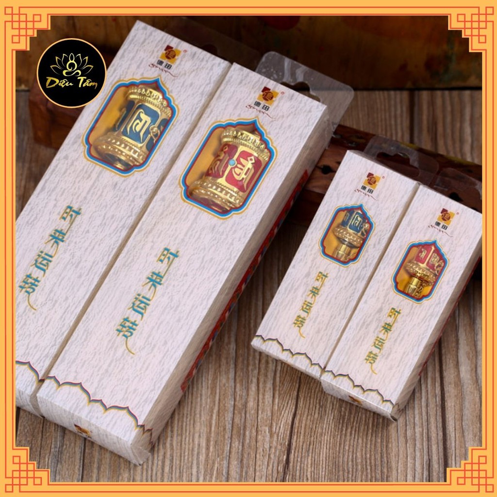 Kinh luân tay - Bánh xe Mani Kinh Luân cầm tay xoay Tây Tạng mạ đồng cầu bình an , mẫu kim loại 3 màu