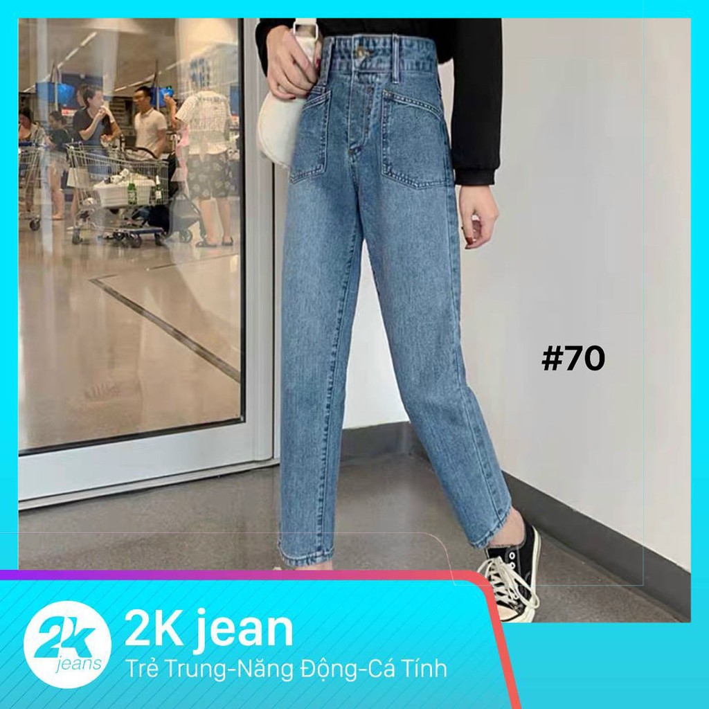 Quần jean baggy nữ lưng cao bigsize kiểu quần bò baggy hàng VNXK MS70 thời trang bigsize 2KJean