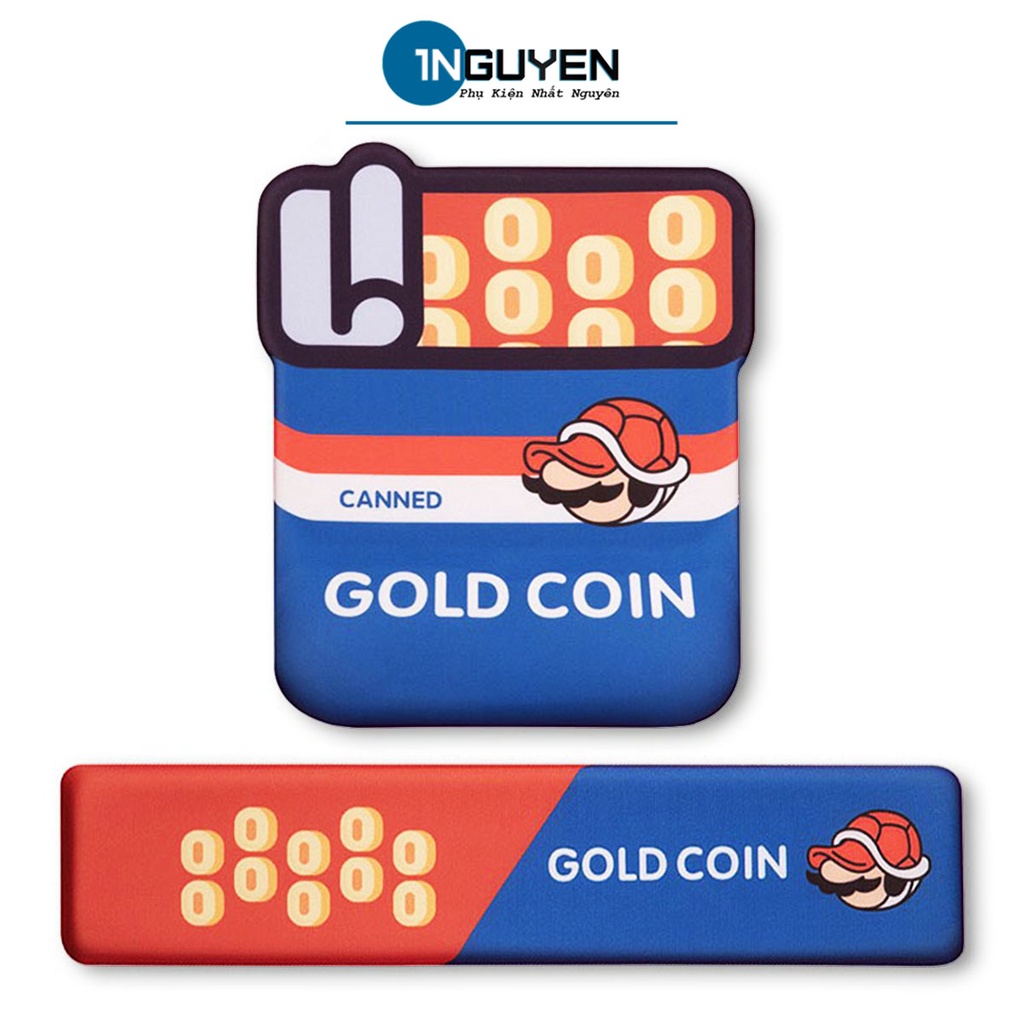 Lót Chuột Máy Tính, Laptop Mario Gold Coin Đệm Silicon Chống Mỏi Chai Tay, Lót Chuột Gaming