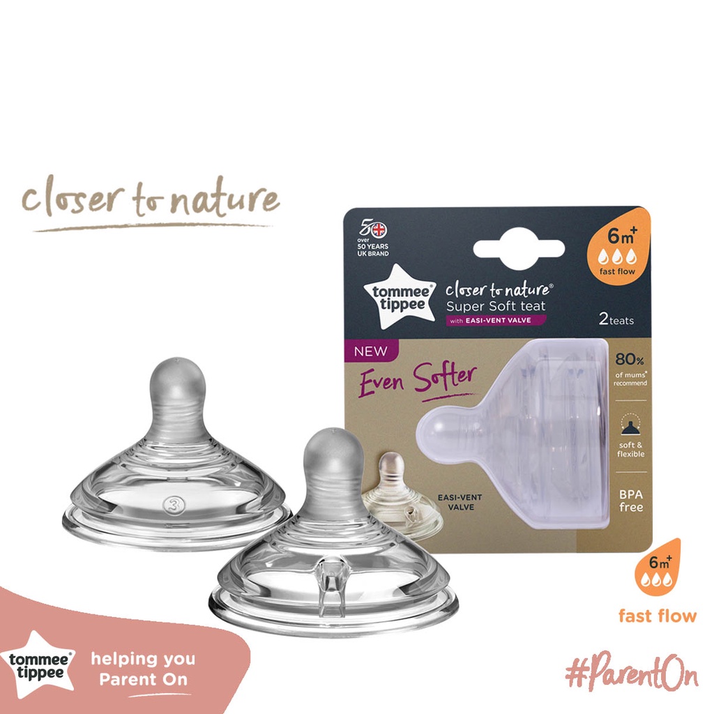 COMBO Bình sữa ty siêu mềm tự nhiên Tommee Tippee Closer to Nature 260ml & Núm ty silicon thay thế 6M+