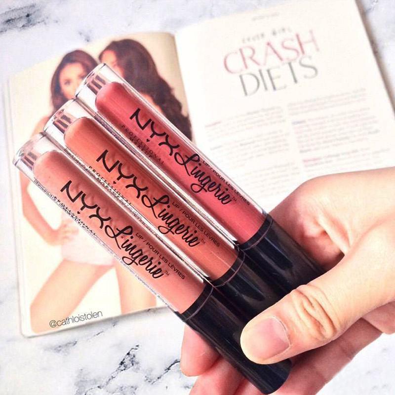 Son kem kháng nước lâu trôi 12 màu tuỳ chọn nhãn hiệu NYX Lingerie