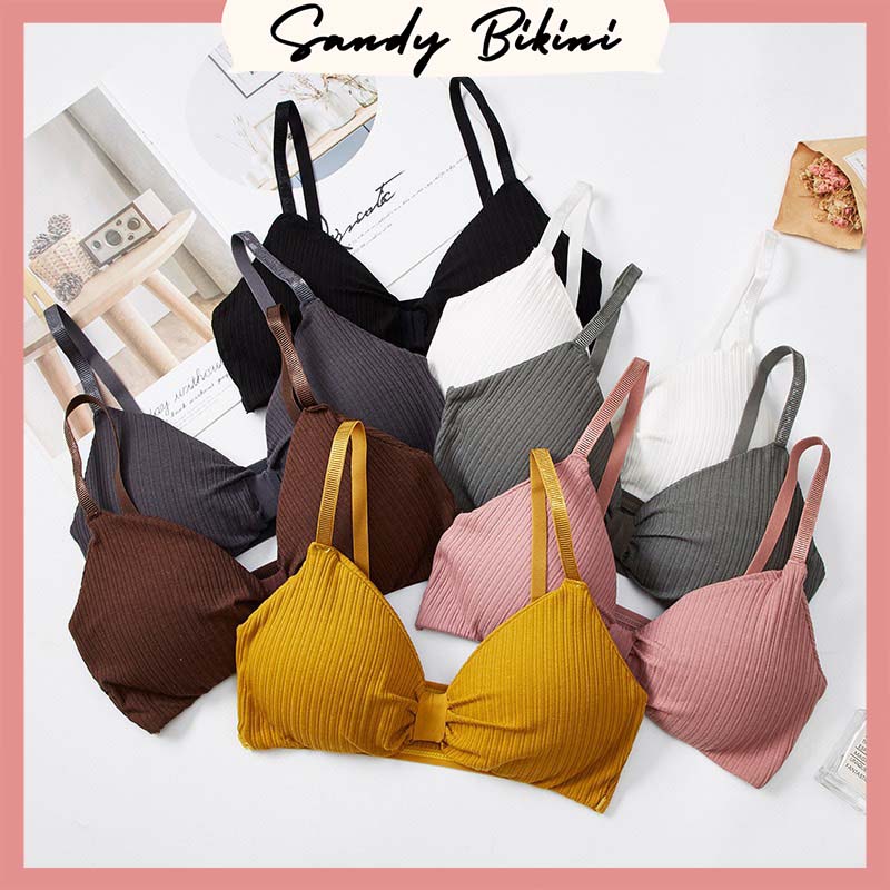 Áo Bra Nữ Len Tăm Hình Nơ Đệm Dày 9932