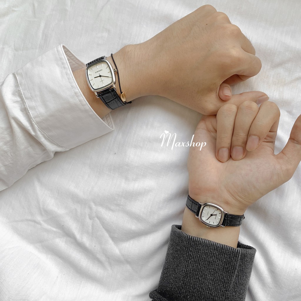 [ẢNH THẬT] Đồng hồ đôi nam nữ CAQUO Mặt vuông, dây vân da cá tính | BigBuy360 - bigbuy360.vn