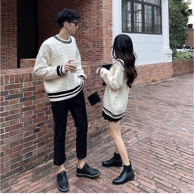 Áo Đôi, Áo cặp Len Nam Nữ Form rộng