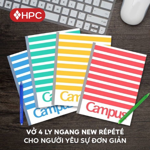Vở Kẻ Ngang Vở Viết Campus 80/120/200 Trang Giấy Láng Mịn Viết Êm Hàng Loại 1