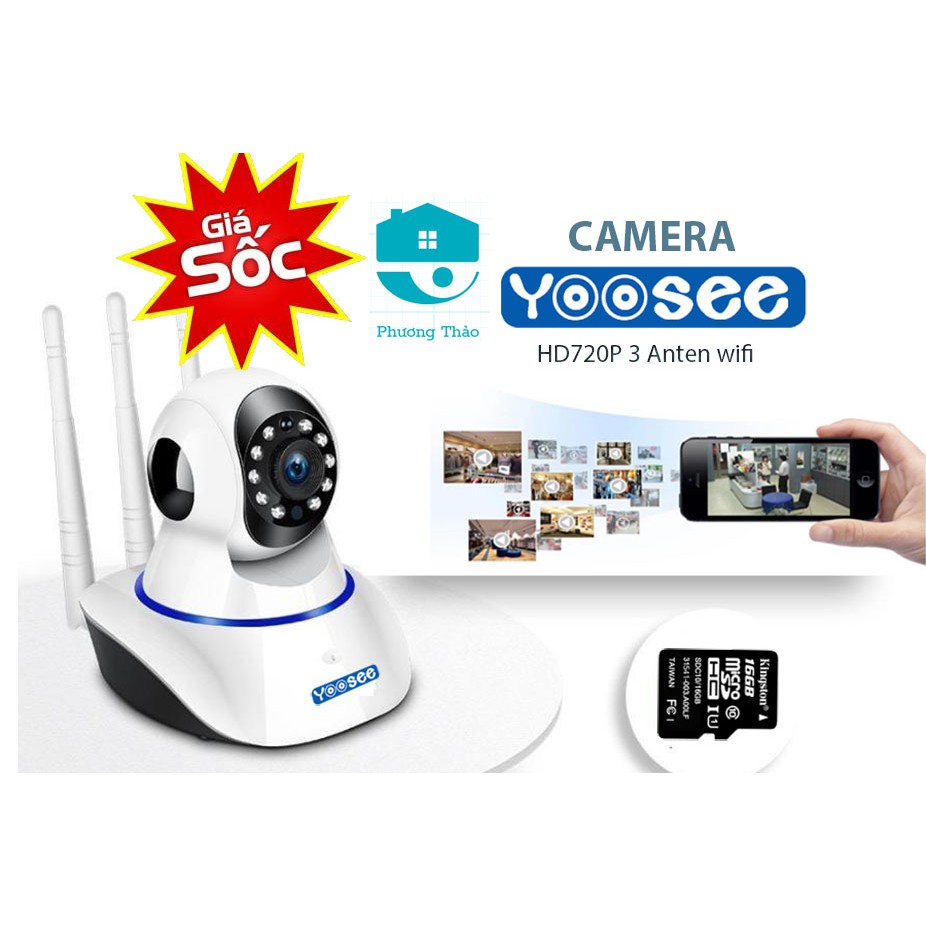 Camera Yoosee 3 râu FULL HD 1080P 2.0Mpx xoay 360 độ đàm thoại 2 chiều [Giá Hủy diệt]