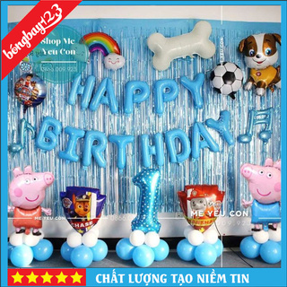 Set Trang Trí Sinh Nhật Cho Bé Trai, Bé Gái Tuổi Heo, ComBo Bóng Bay Heo Xanh Dễ Thương ❤️FREESHIP❤️