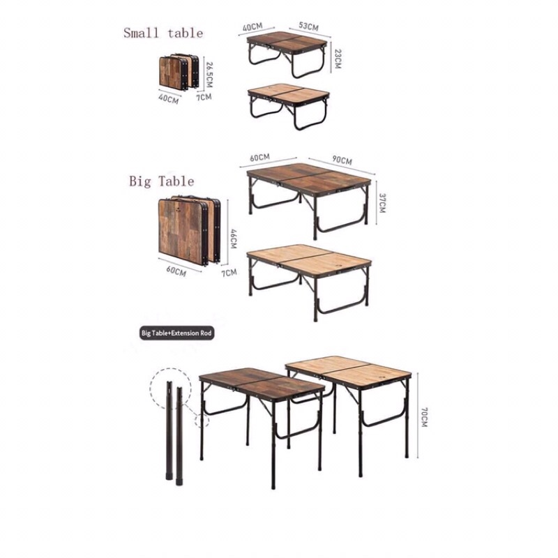 Bàn gỗ gấp có thể điều chỉnh được độ cao bàn Glamping NatureHike NH20JJ028